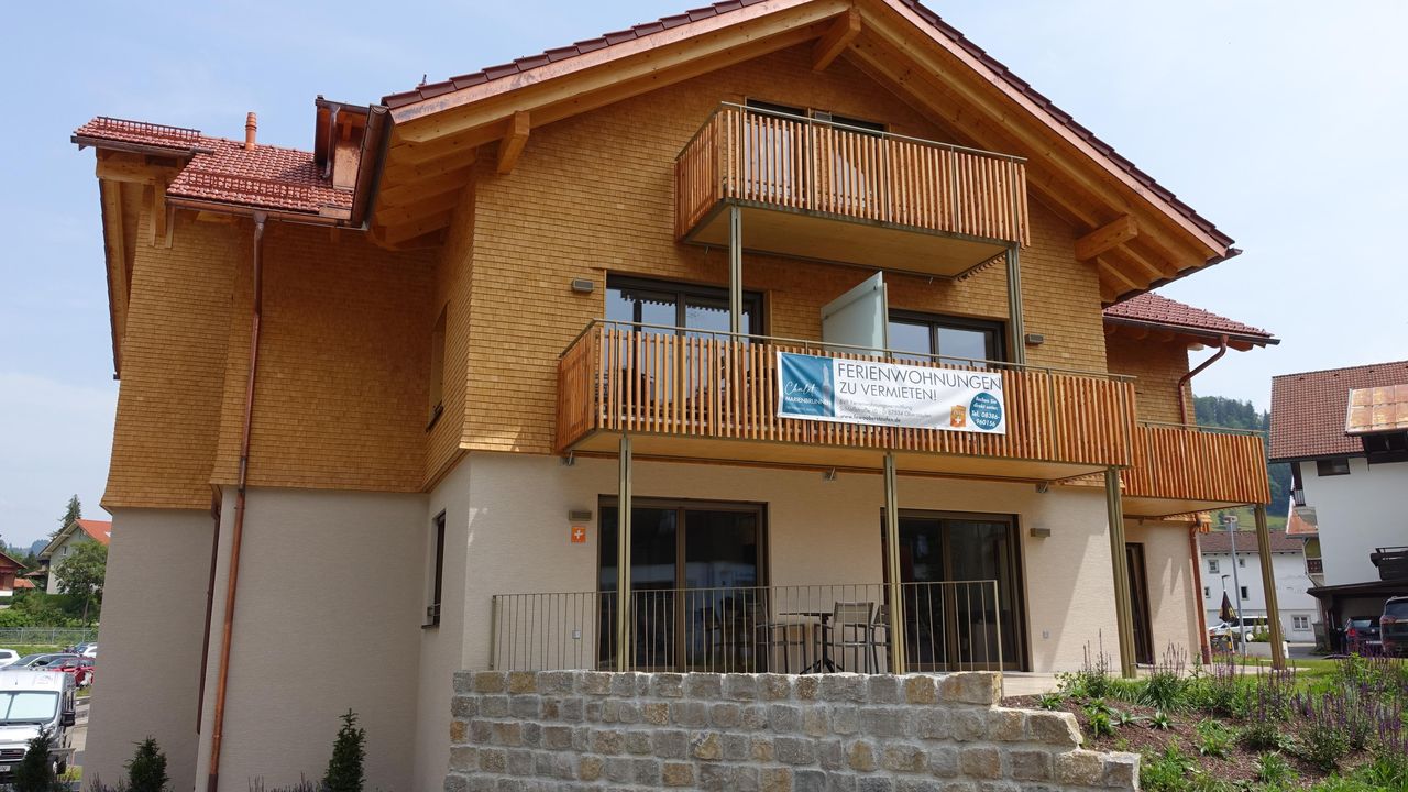 Außenansicht-Chalet-Marienbrunnen-Terrasse Außenansicht-Chalet-Marienbrunnen-Terrasse
